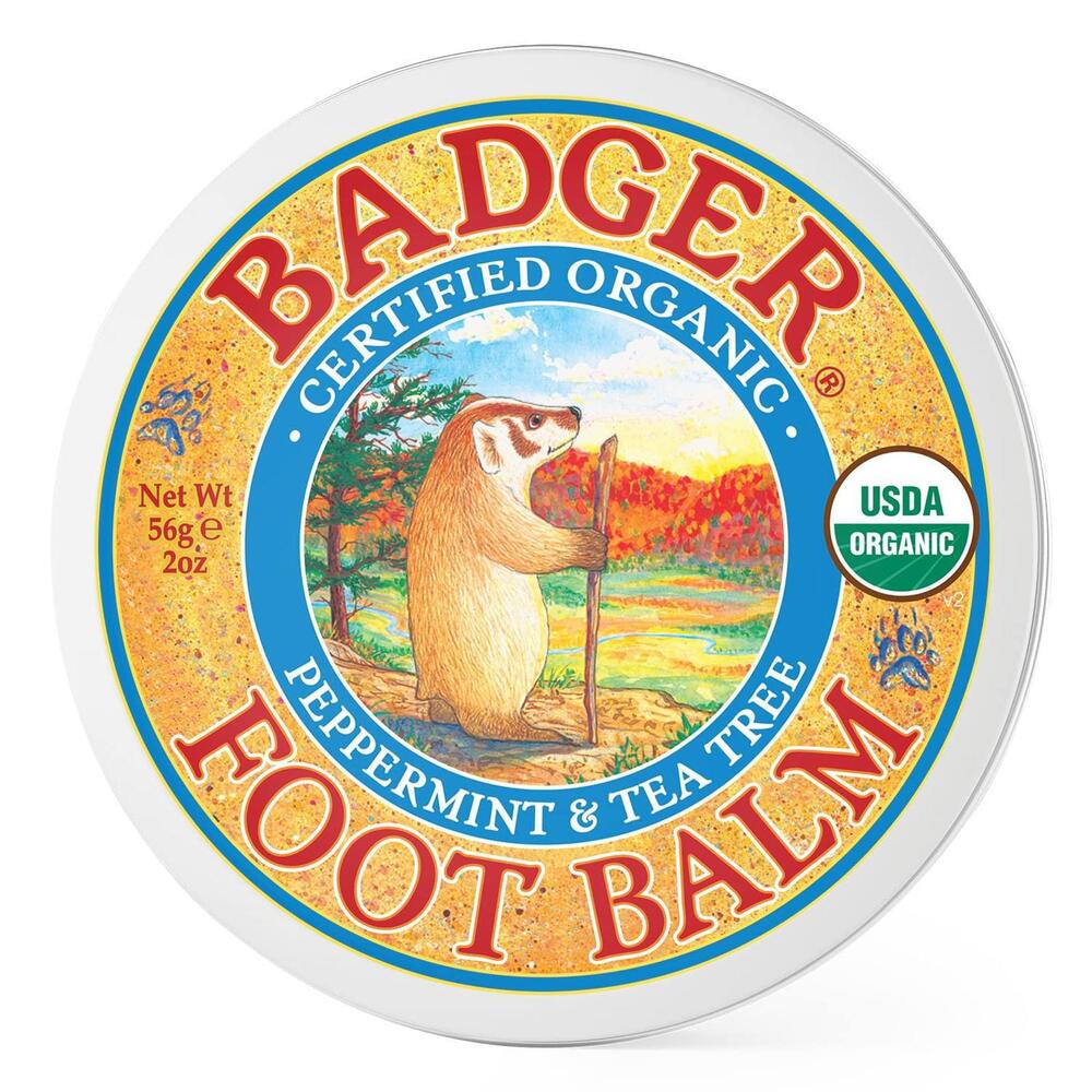 Badger Foot Balm, 100% Organic Foot Cream For Dry Cracked Heels And Fe